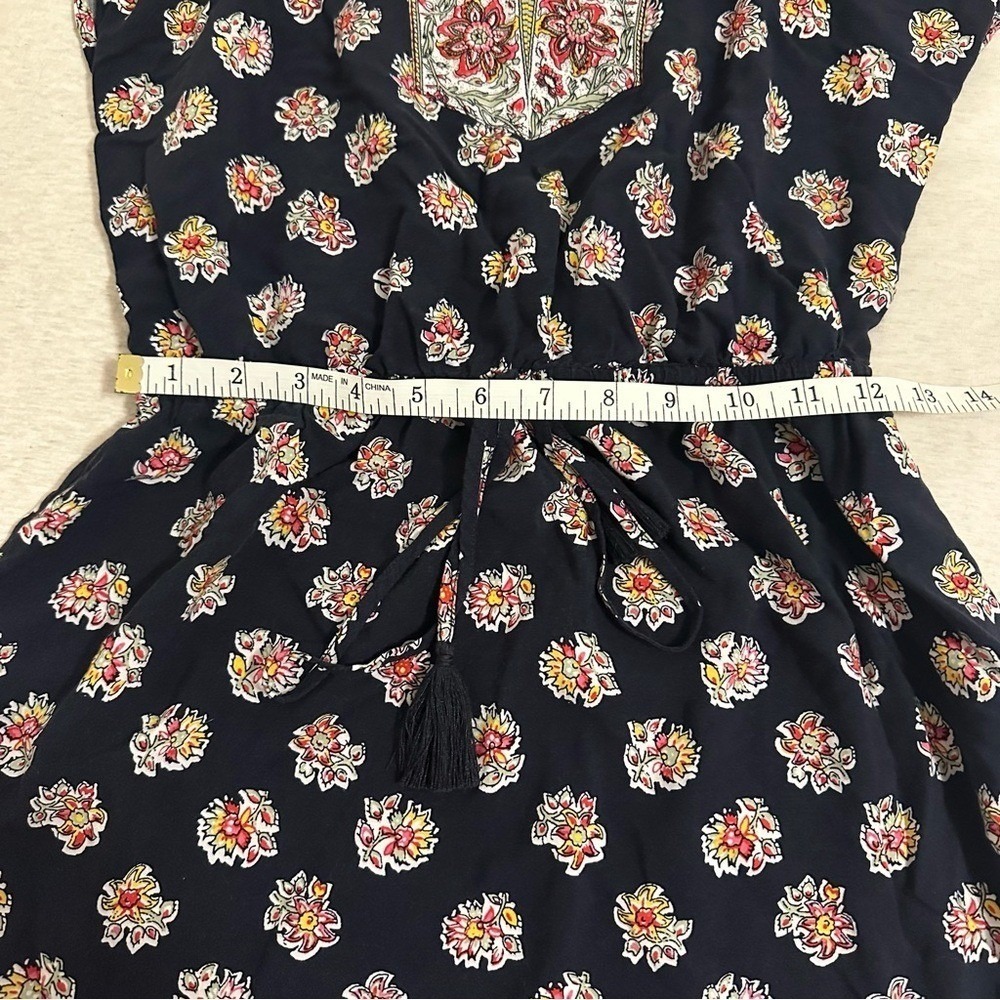 LOFT Black and Pink Patterned Midi Dress - Picture 4 of 6